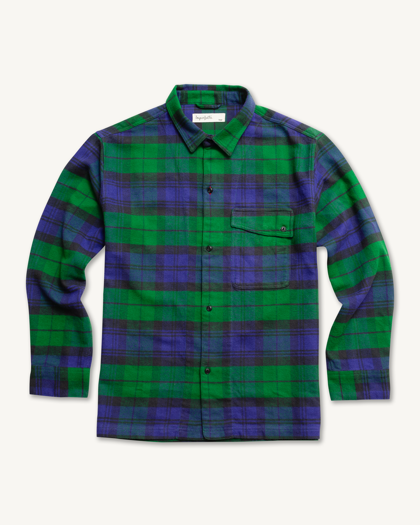 Asymm Yoke Flannel Shirt in Imperf Blackwatch_Shirts_Tops_Imperfects