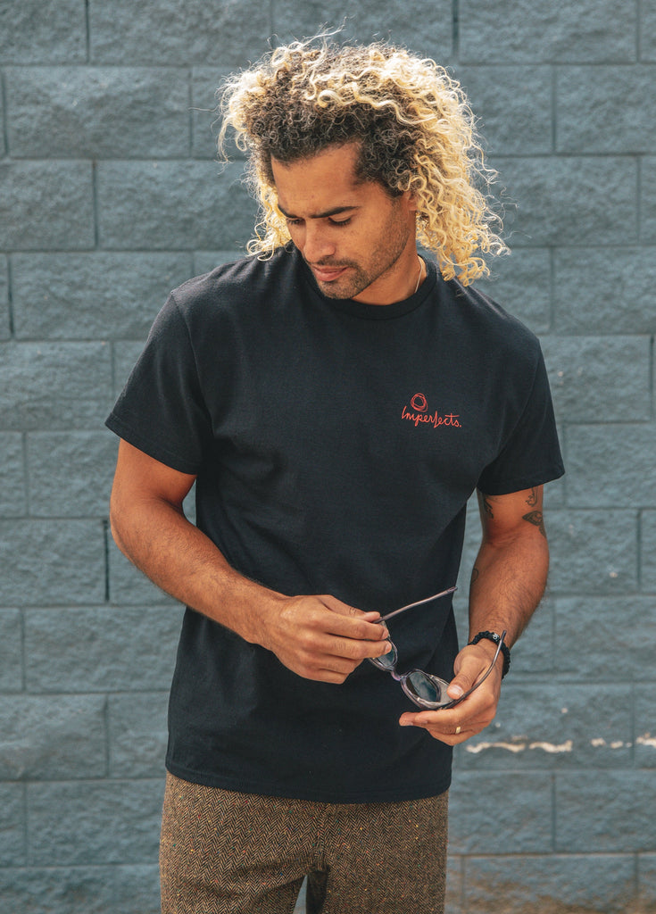 Imperfects Skateboards Tee in Black-Imperfects-Imperfects