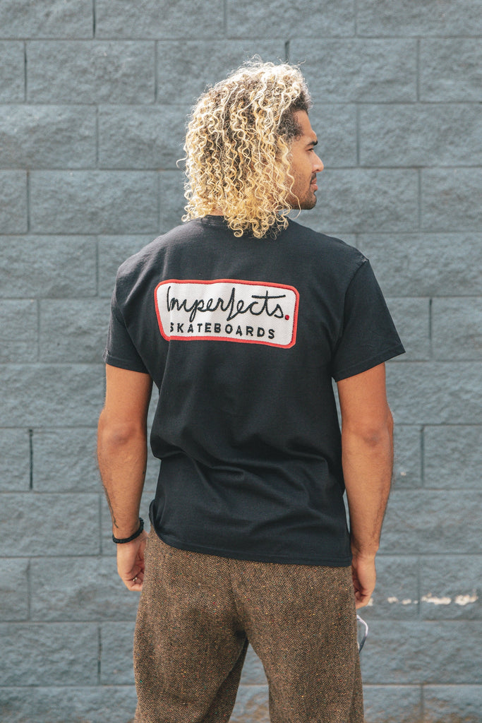 Imperfects Skateboards Tee in Black-Imperfects-Imperfects