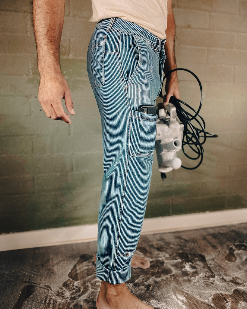 The Courier Pant in Indigo Hickory Stripe-Imperfects-Imperfects