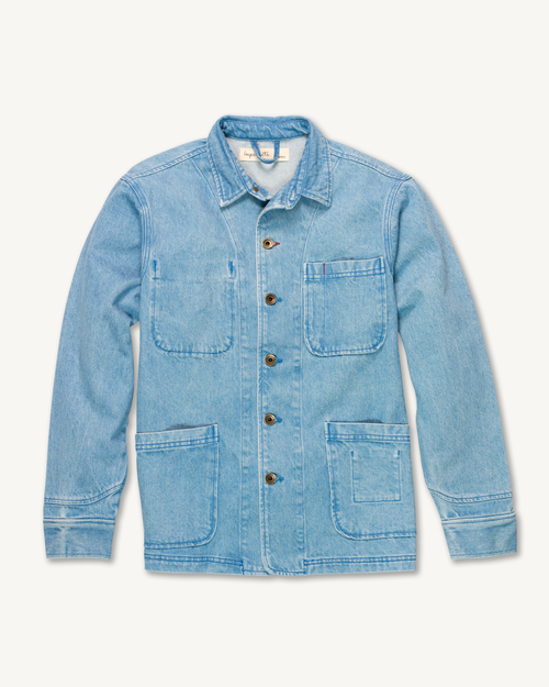 The Cunningham Coat in Sky Blue Denim-Imperfects-Imperfects