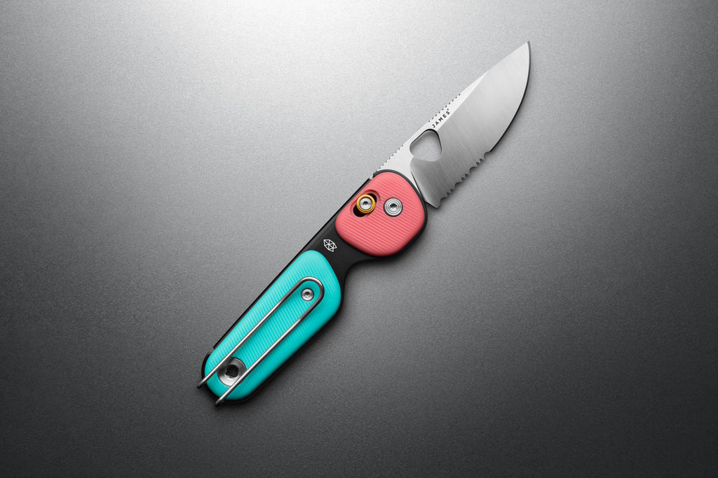 The Redstone Knife in Coral + Turquoise-James Brand-Imperfects